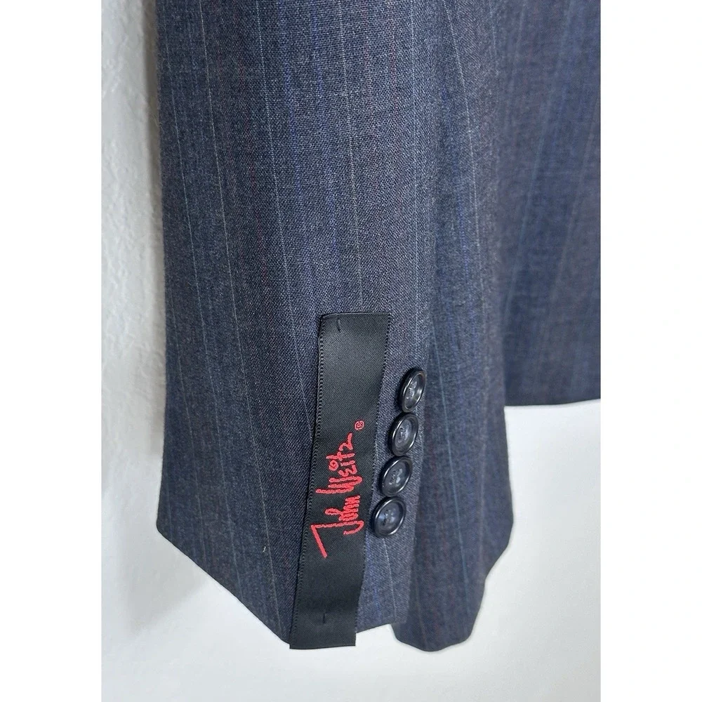 VINTAGE John Weitz Men's Blazer Jacket 38XL 100% Wool NWT Dark Charcoal US Made